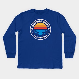 Retro Imperial Beach California Vintage Beach Surf Emblem Kids Long Sleeve T-Shirt